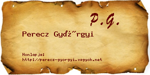 Perecz Györgyi névjegykártya